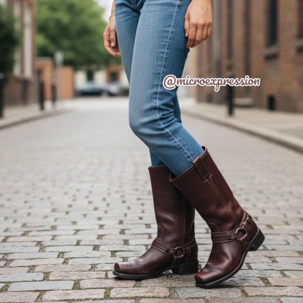 $599 Frye Vintage Harness 12R Brown Leather Cavalry Distressed Motorcycle Boot - Picture 3 of 16